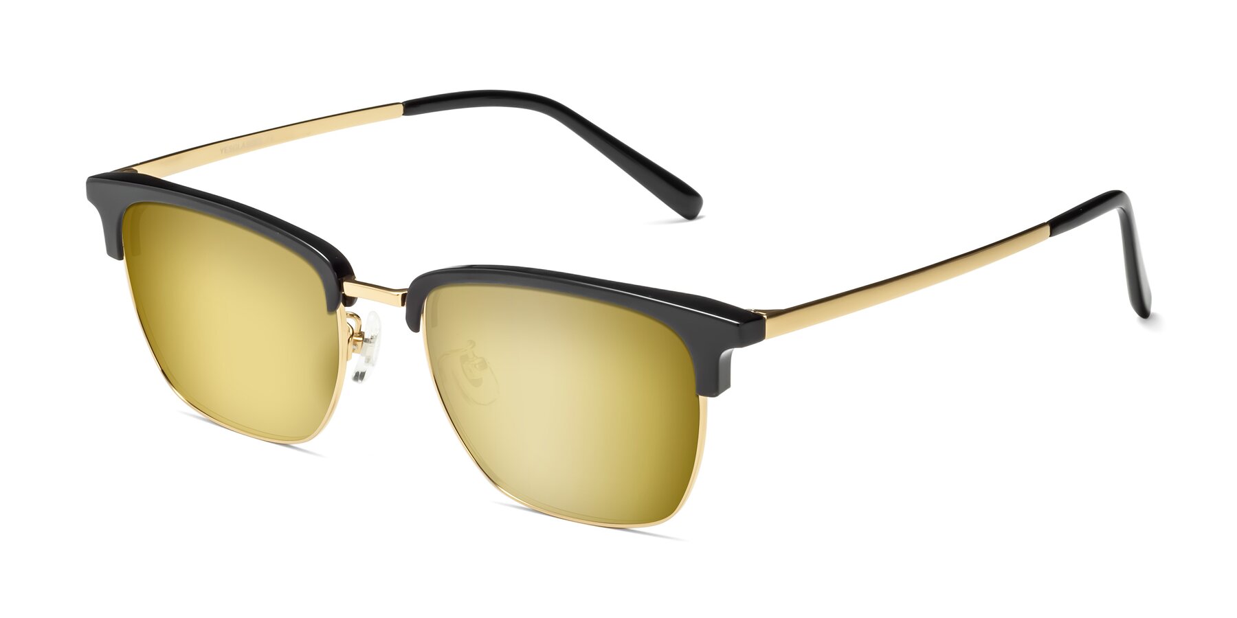 Angle of Milpa in Black-Gold with Gold Mirrored Lenses