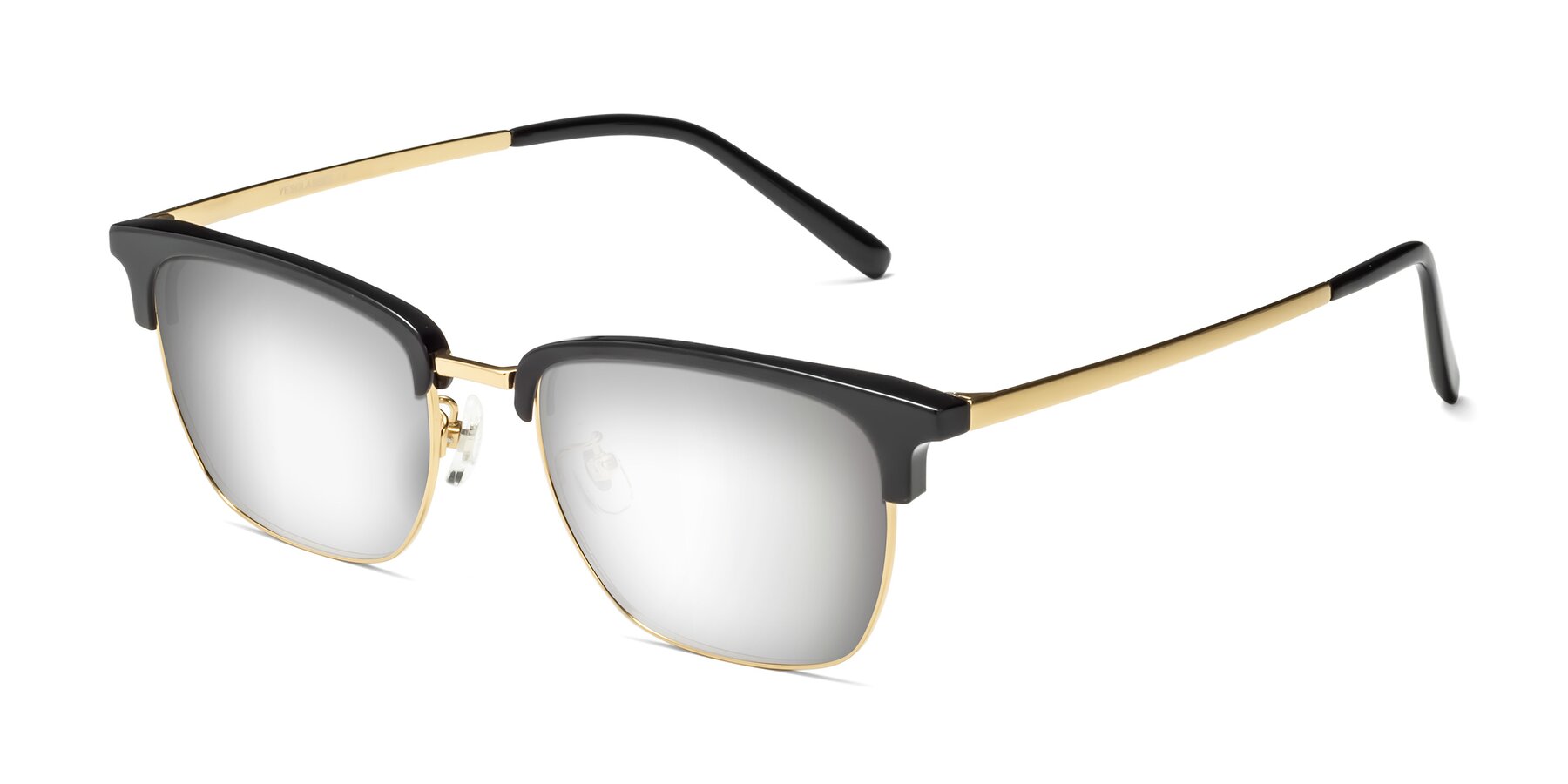Angle of Milpa in Black-Gold with Silver Mirrored Lenses
