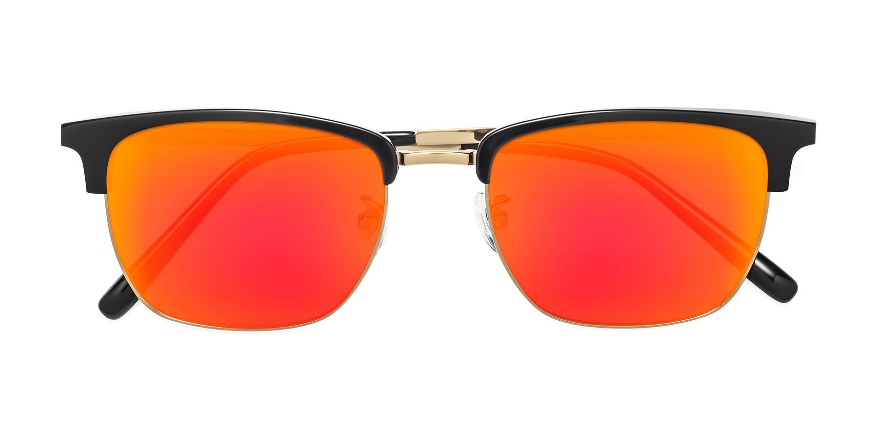 Folded Front of Milpa in Black-Gold with Red Gold Mirrored Lenses