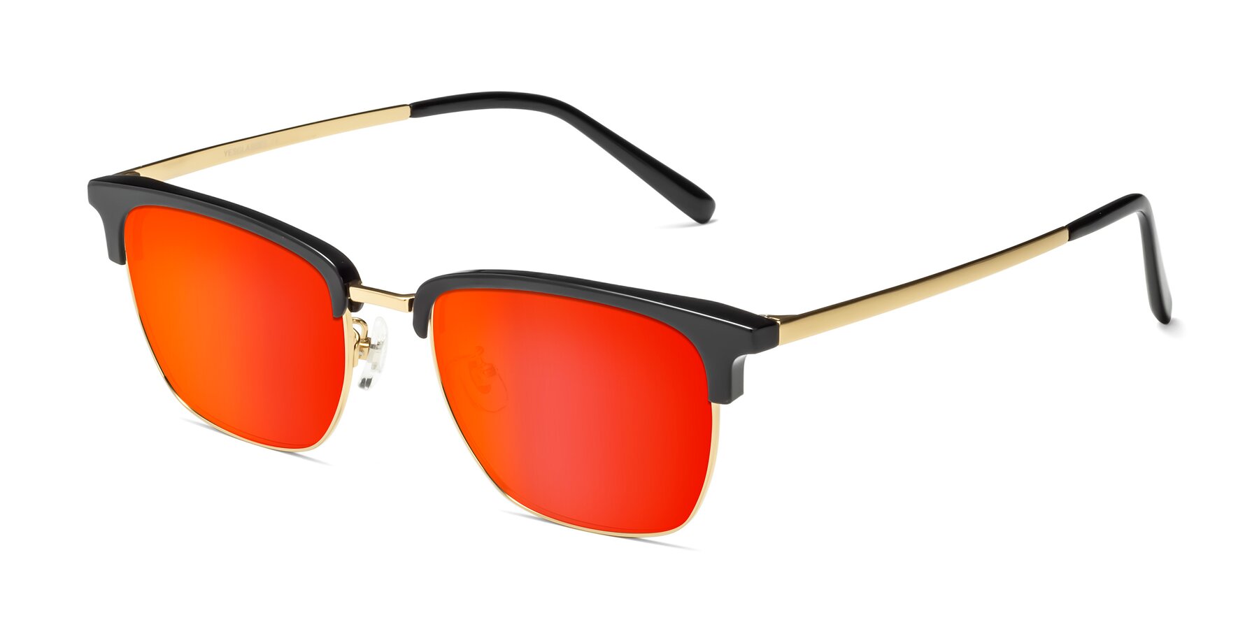 Angle of Milpa in Black-Gold with Red Gold Mirrored Lenses