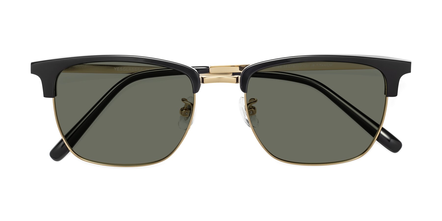Folded Front of Milpa in Black-Gold with Gray Polarized Lenses