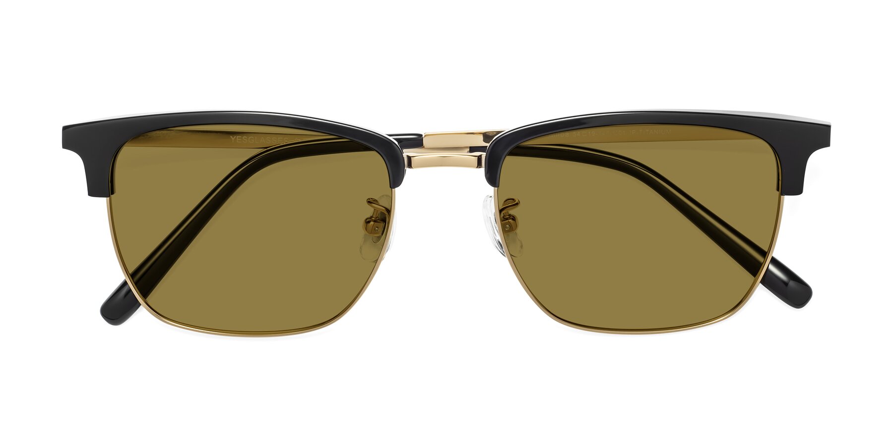 Folded Front of Milpa in Black-Gold with Brown Polarized Lenses