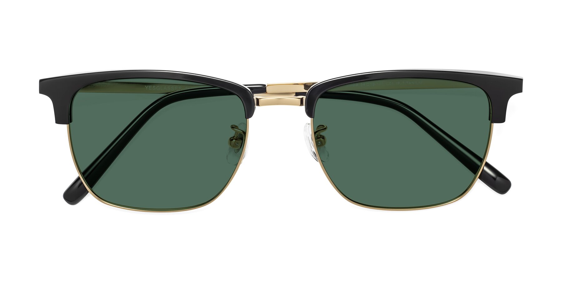 Folded Front of Milpa in Black-Gold with Green Polarized Lenses