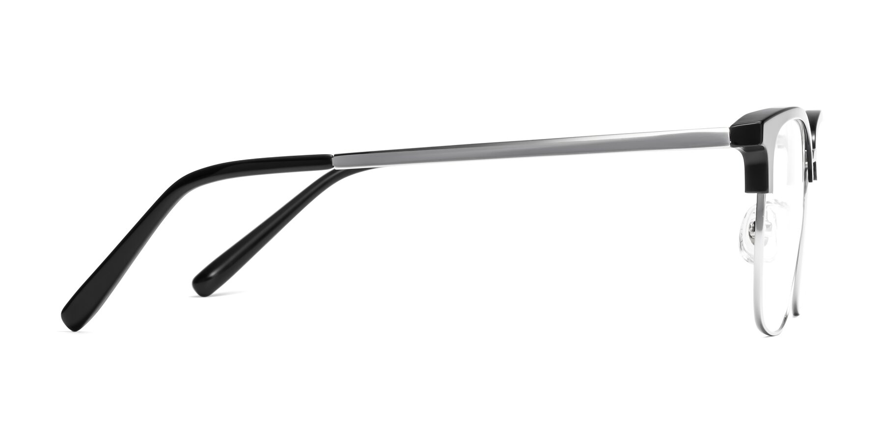 Side of Milpa in Black-Silver with Clear Reading Eyeglass Lenses