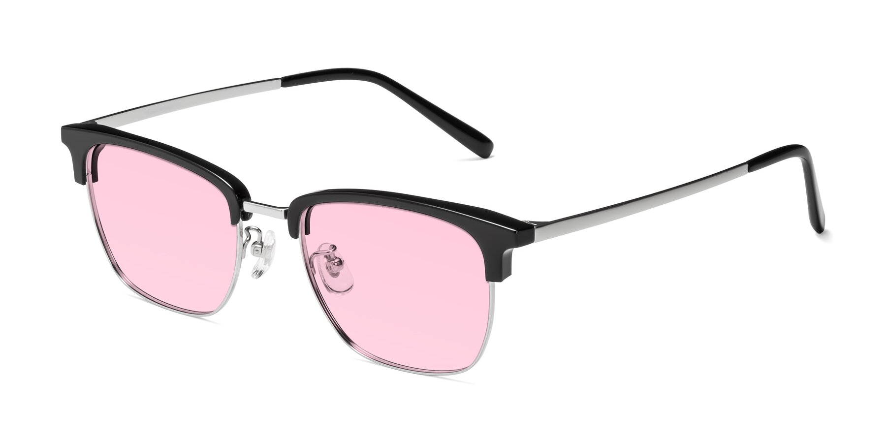 Angle of Milpa in Black-Silver with Light Pink Tinted Lenses