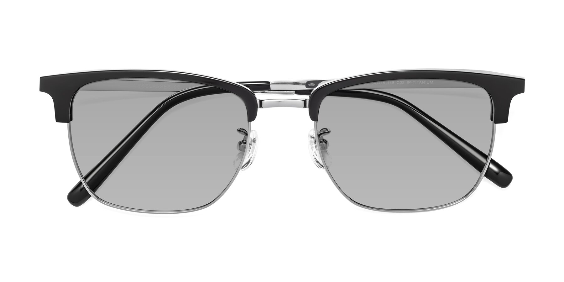 Folded Front of Milpa in Black-Silver with Light Gray Tinted Lenses
