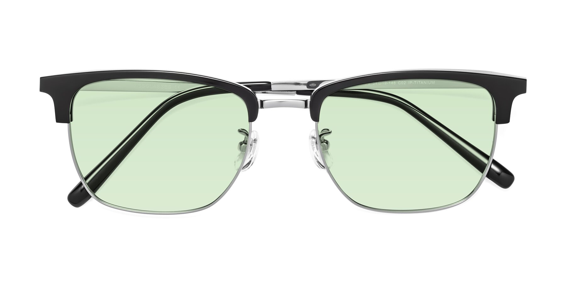 Folded Front of Milpa in Black-Silver with Light Green Tinted Lenses