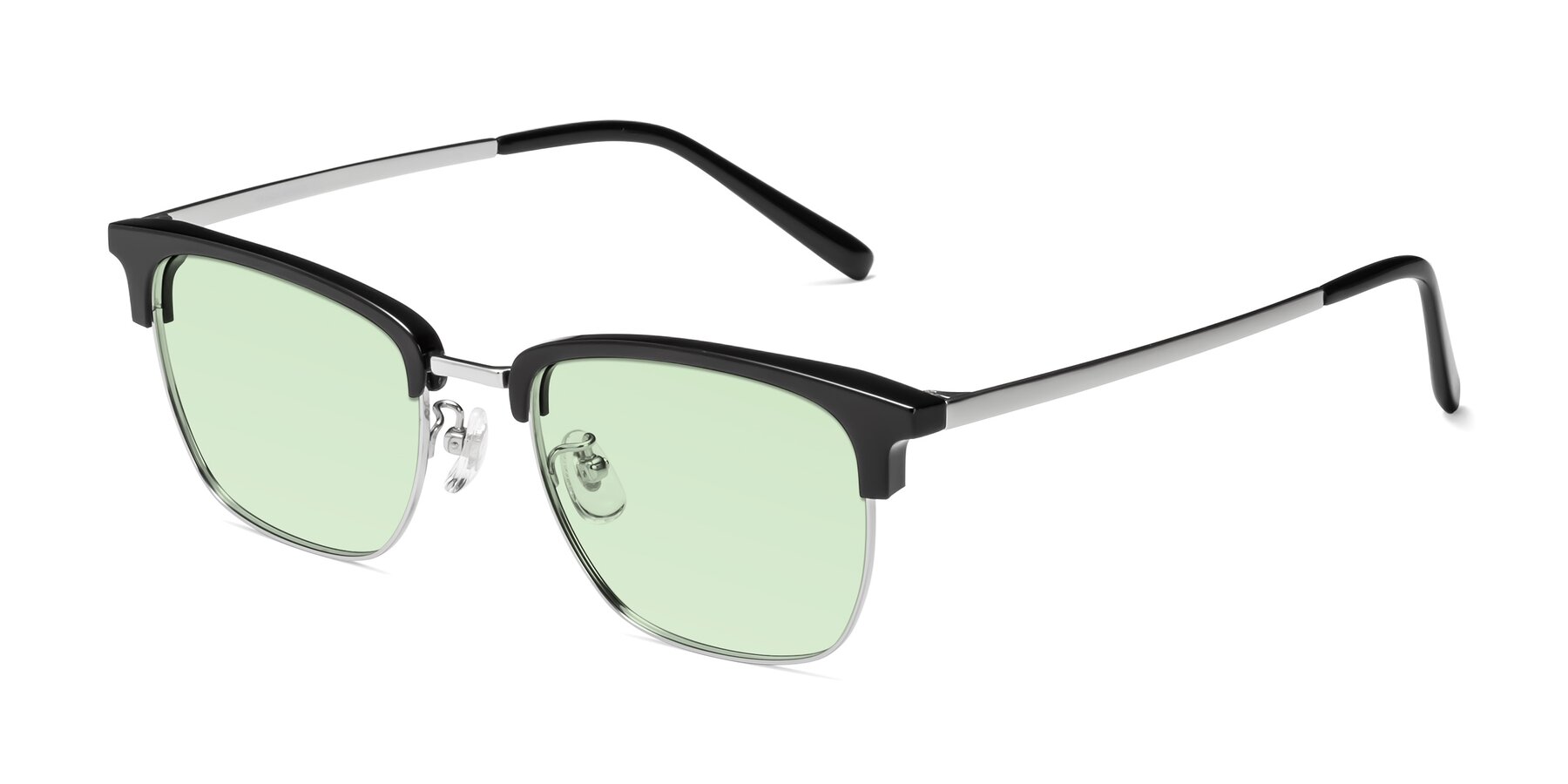Angle of Milpa in Black-Silver with Light Green Tinted Lenses