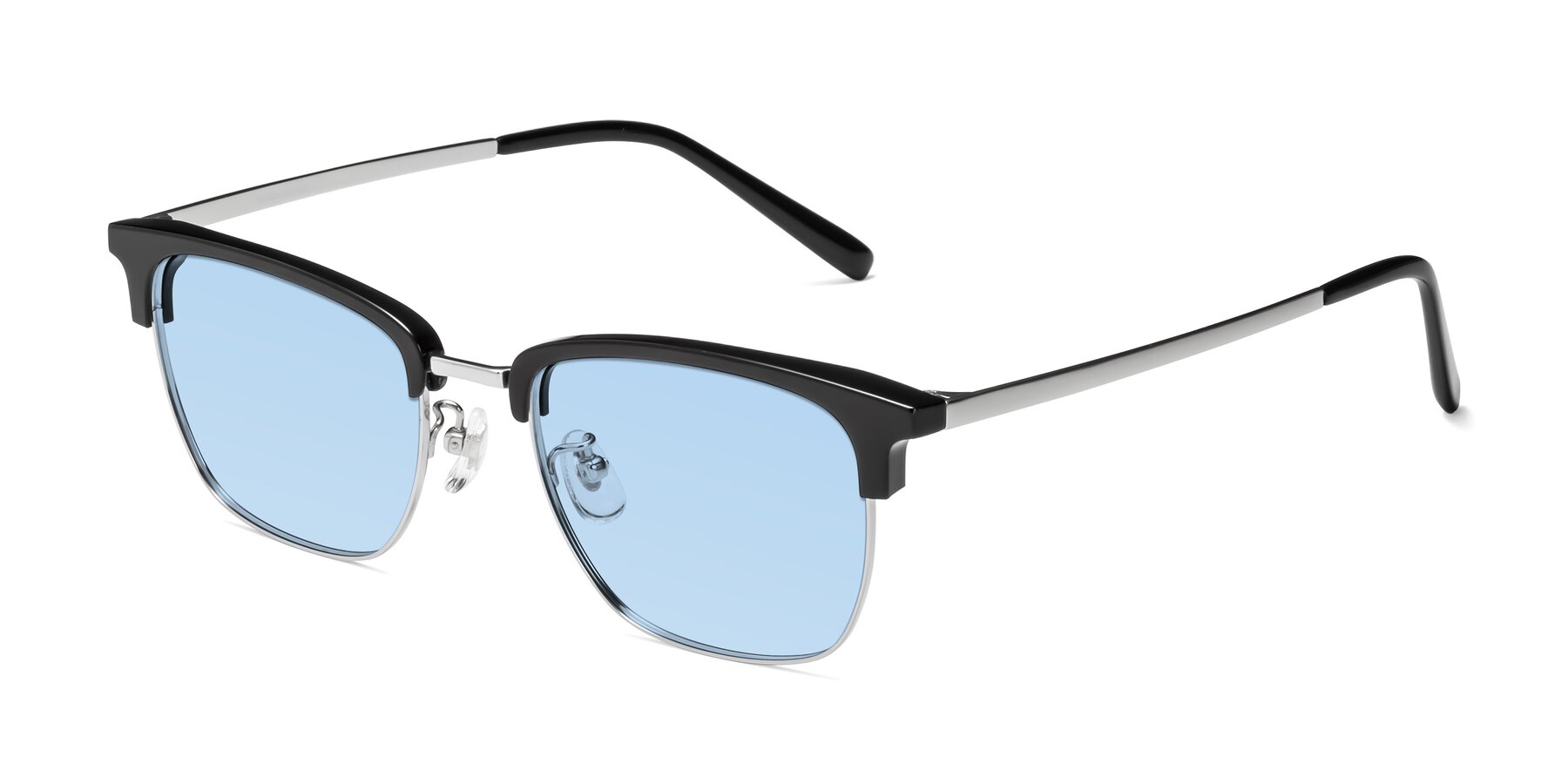 Angle of Milpa in Black-Silver with Light Blue Tinted Lenses