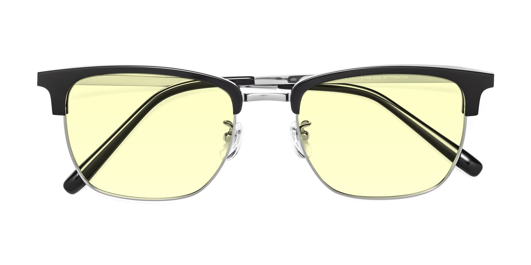 Folded Front of Milpa in Black-Silver with Light Yellow Tinted Lenses