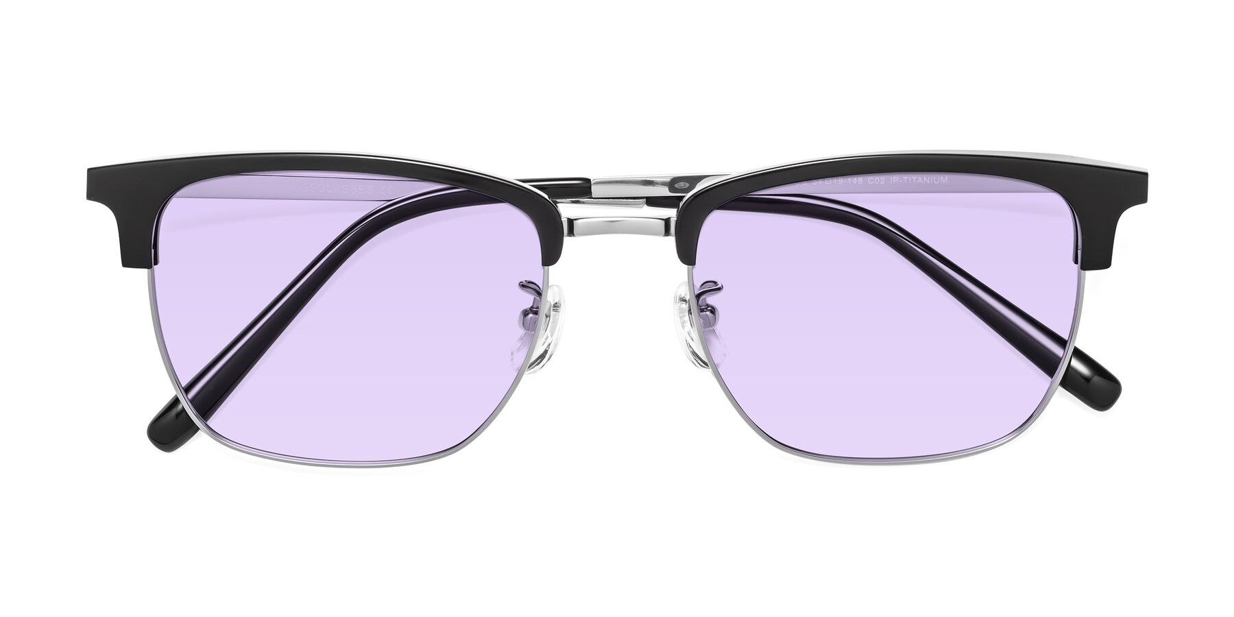 Folded Front of Milpa in Black-Silver with Light Purple Tinted Lenses