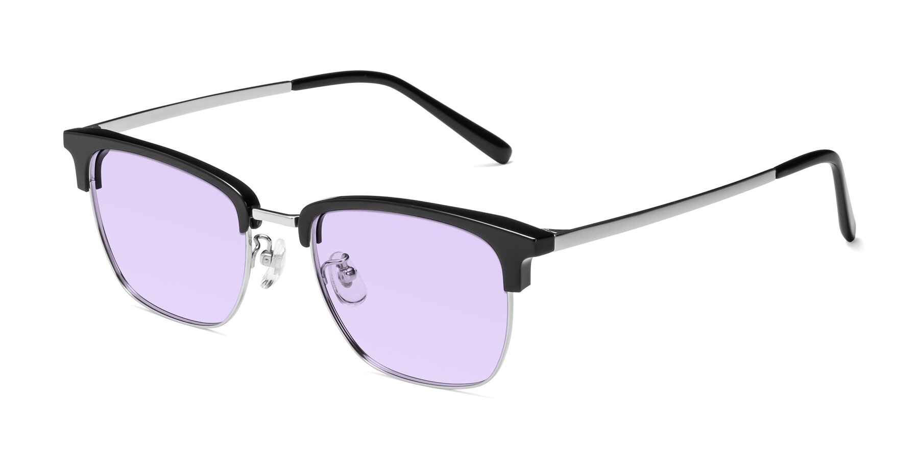Angle of Milpa in Black-Silver with Light Purple Tinted Lenses