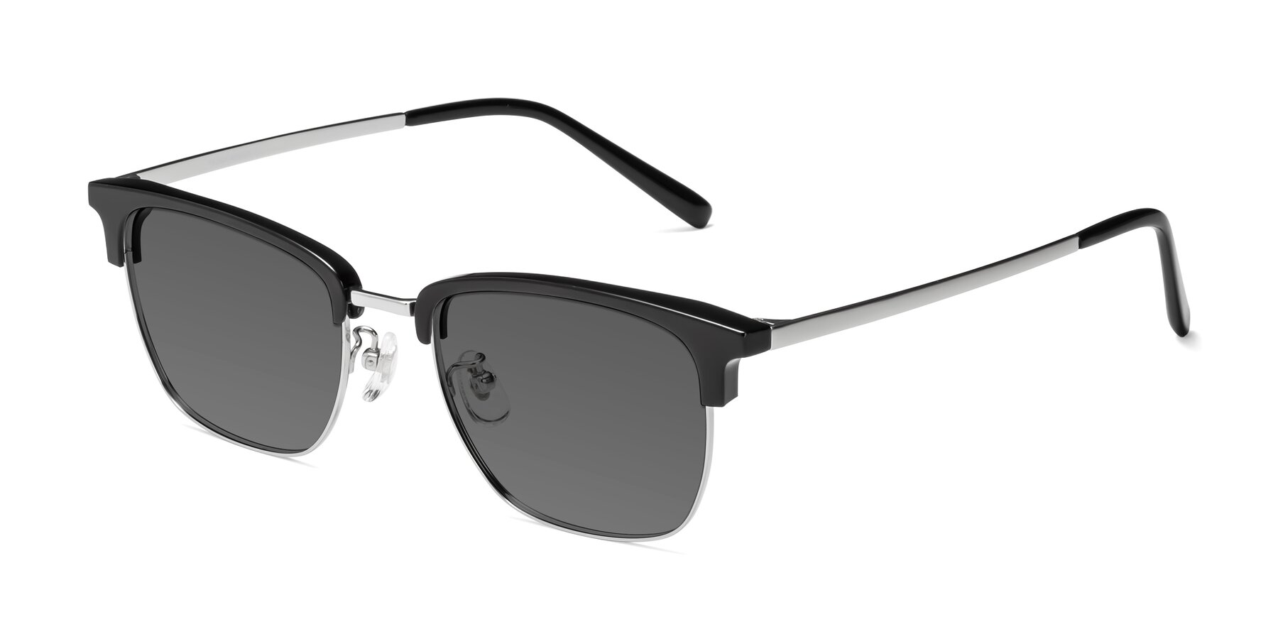 Angle of Milpa in Black-Silver with Medium Gray Tinted Lenses