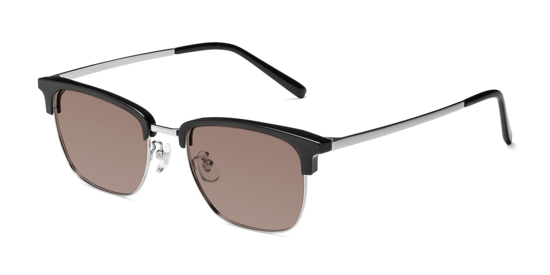 Angle of Milpa in Black-Silver with Medium Brown Tinted Lenses