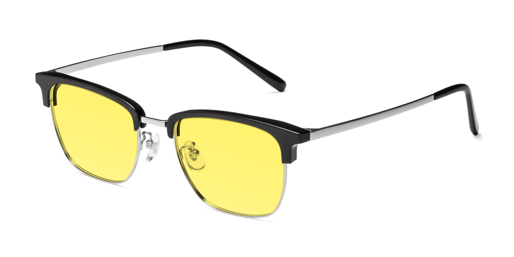 Angle of Milpa in Black-Silver with Medium Yellow Tinted Lenses
