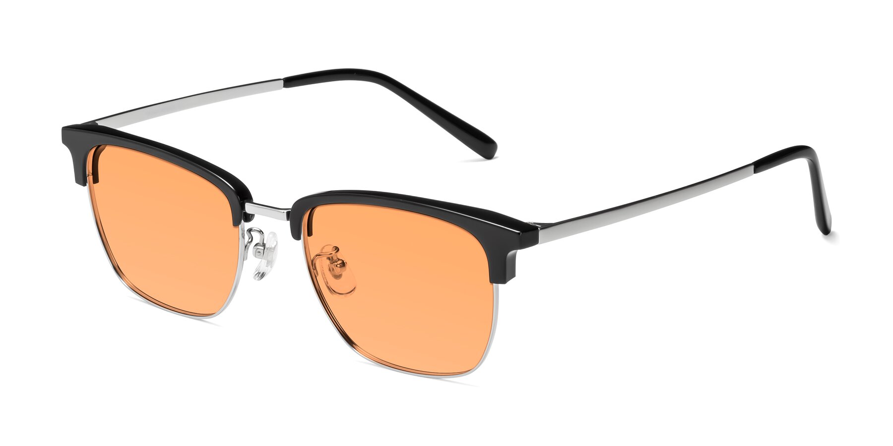 Angle of Milpa in Black-Silver with Medium Orange Tinted Lenses