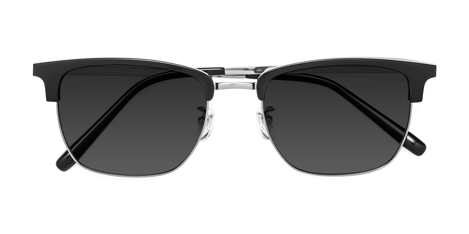 Folded Front of Milpa in Black-Silver with Gray Tinted Lenses