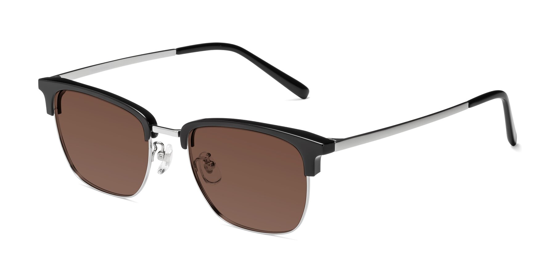 Angle of Milpa in Black-Silver with Brown Tinted Lenses