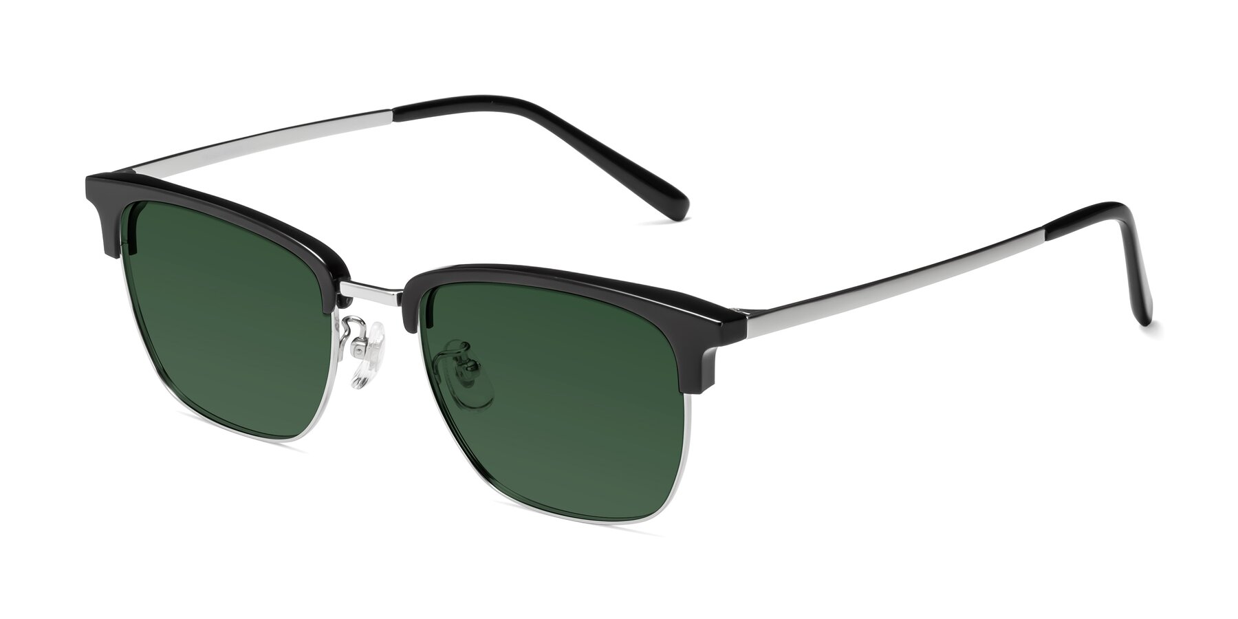 Angle of Milpa in Black-Silver with Green Tinted Lenses
