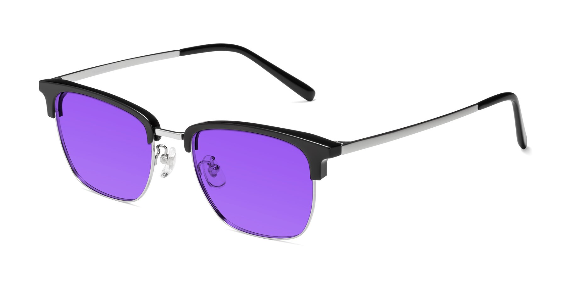 Angle of Milpa in Black-Silver with Purple Tinted Lenses