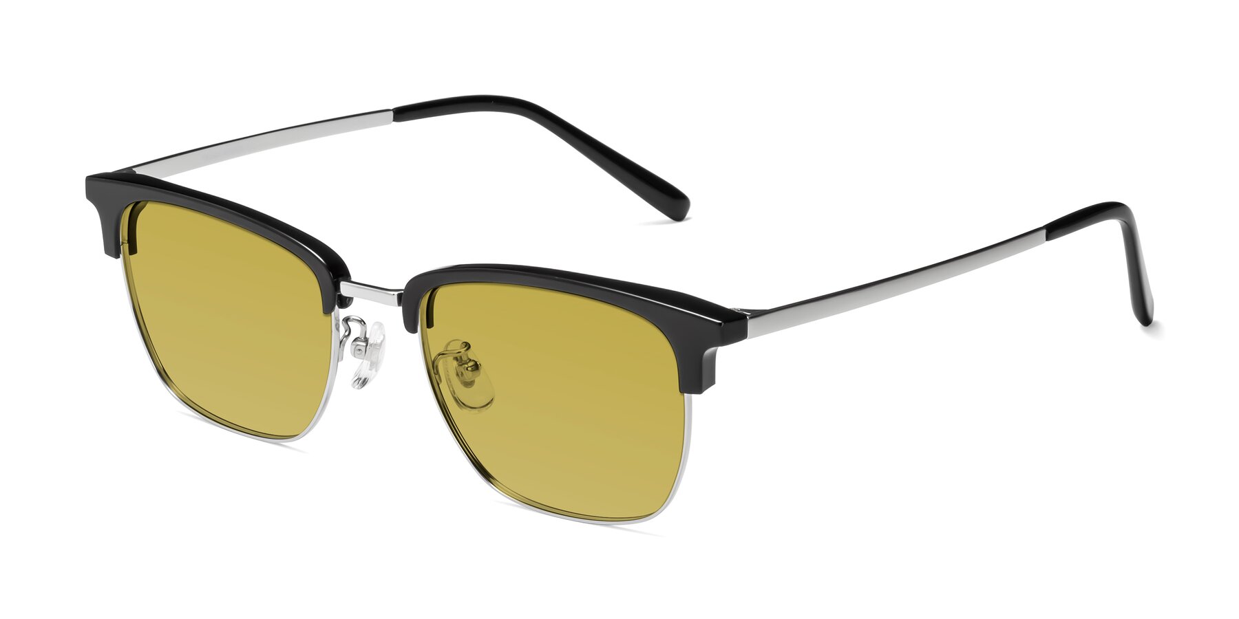 Angle of Milpa in Black-Silver with Champagne Tinted Lenses