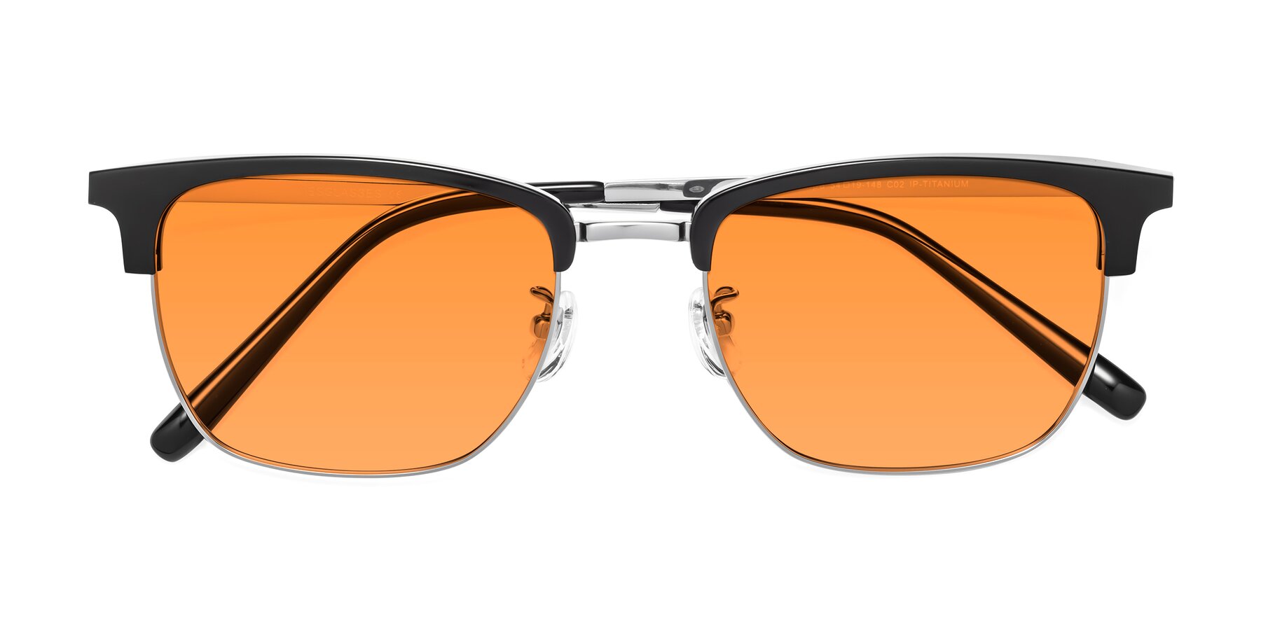 Folded Front of Milpa in Black-Silver with Orange Tinted Lenses