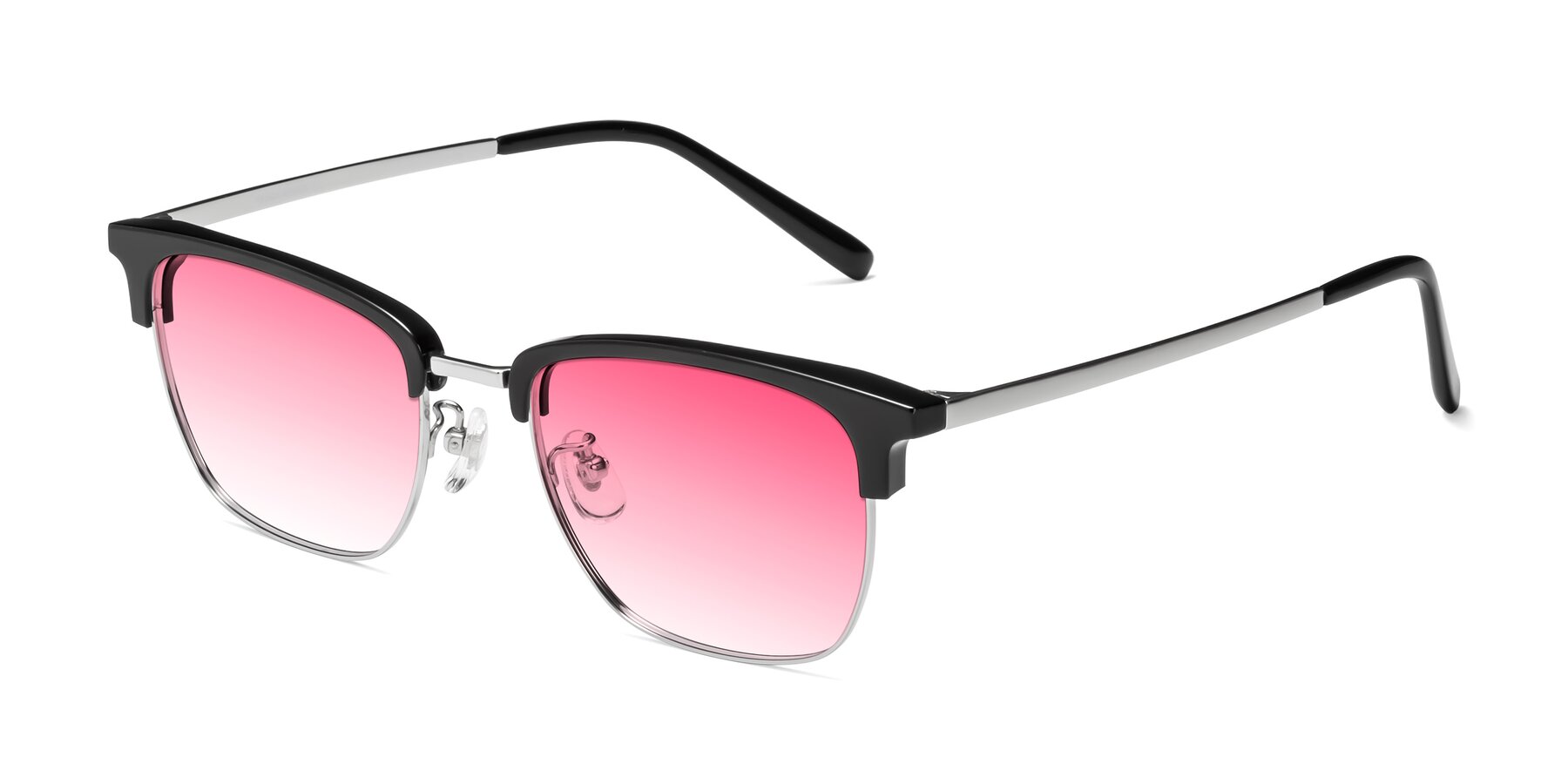 Angle of Milpa in Black-Silver with Pink Gradient Lenses