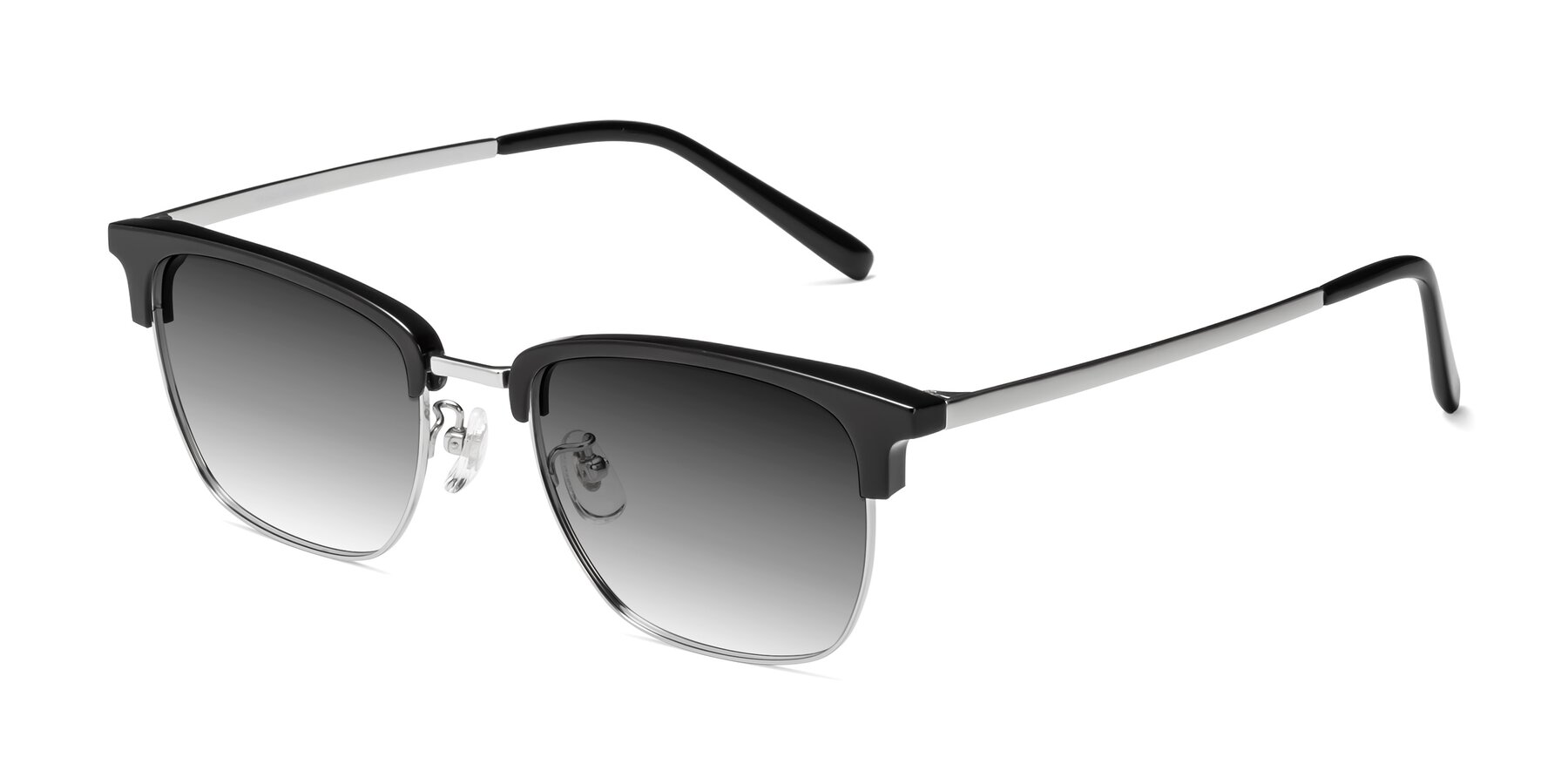 Angle of Milpa in Black-Silver with Gray Gradient Lenses
