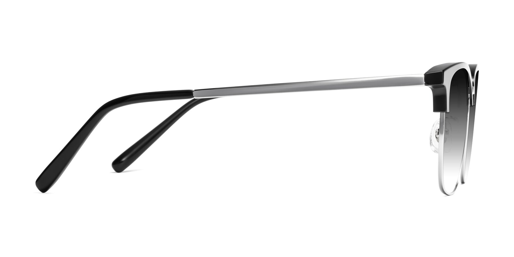 Side of Milpa in Black-Silver with Gray Gradient Lenses