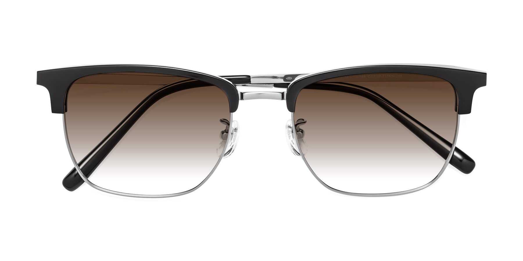 Folded Front of Milpa in Black-Silver with Brown Gradient Lenses