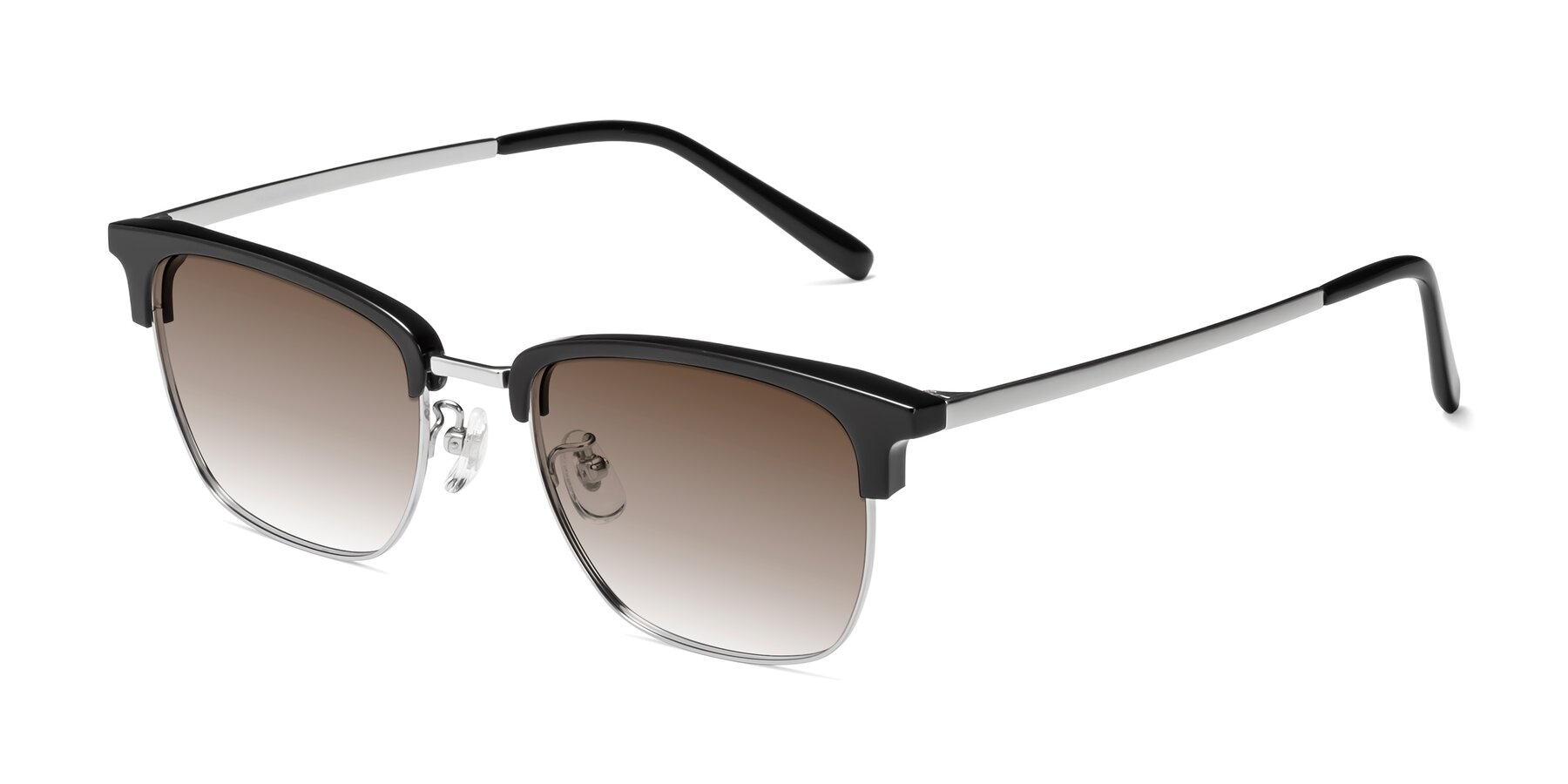 Angle of Milpa in Black-Silver with Brown Gradient Lenses