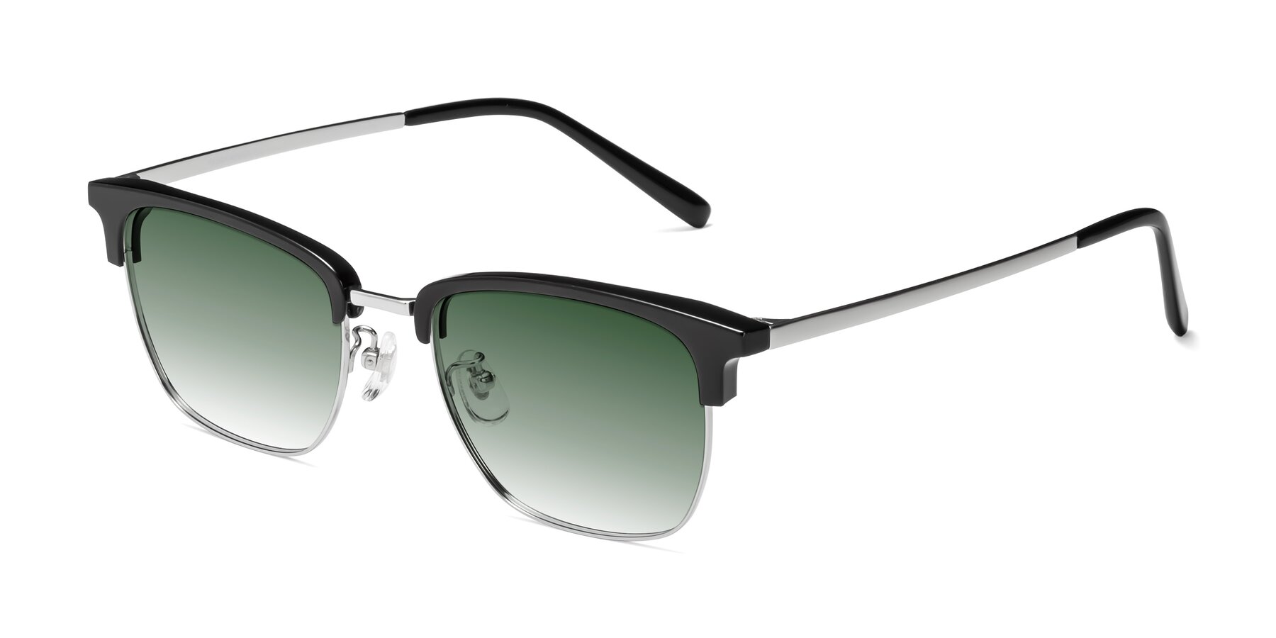 Angle of Milpa in Black-Silver with Green Gradient Lenses