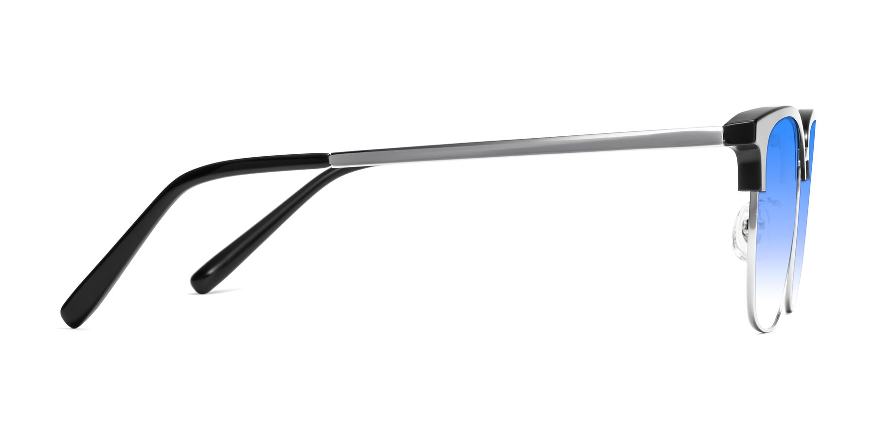Side of Milpa in Black-Silver with Blue Gradient Lenses