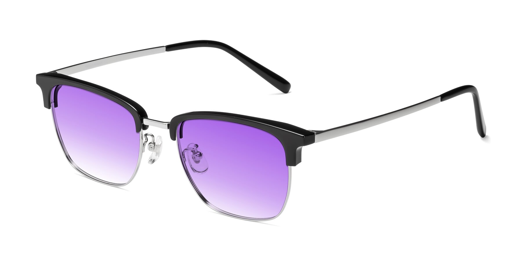Angle of Milpa in Black-Silver with Purple Gradient Lenses