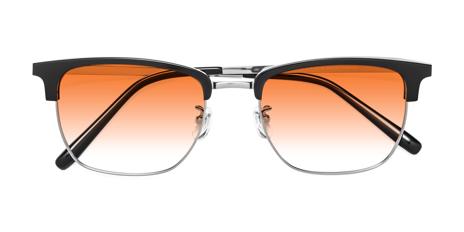 Folded Front of Milpa in Black-Silver with Orange Gradient Lenses
