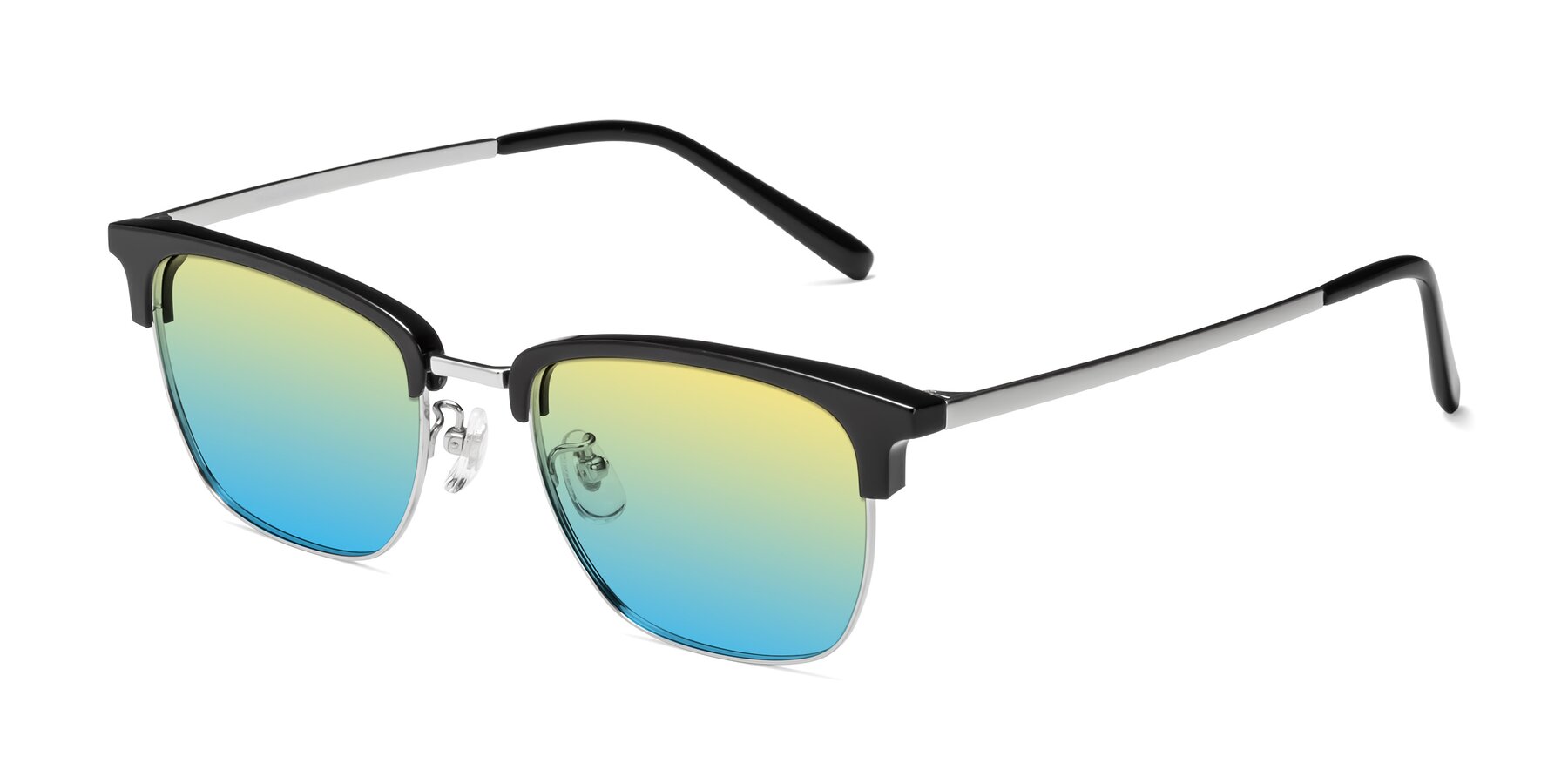 Angle of Milpa in Black-Silver with Yellow / Blue Gradient Lenses