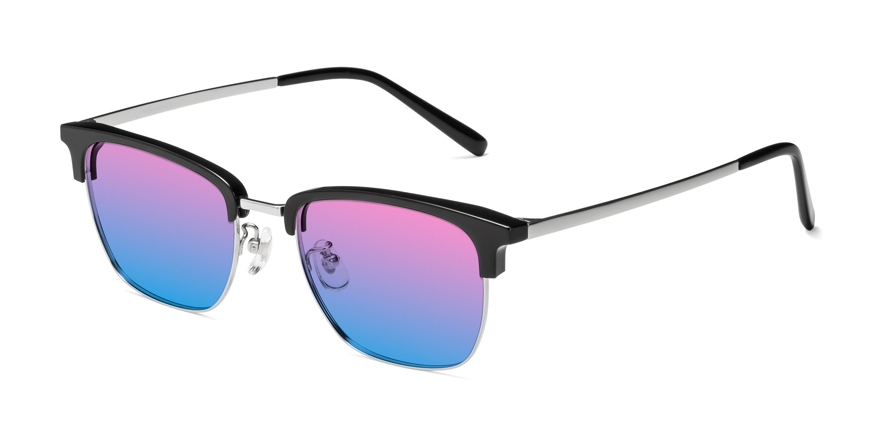 Angle of Milpa in Black-Silver with Pink / Blue Gradient Lenses