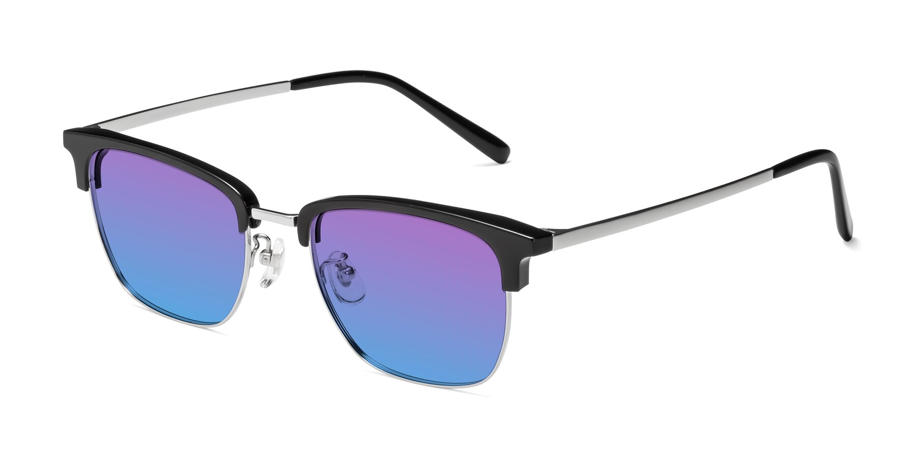 Angle of Milpa in Black-Silver with Purple / Blue Gradient Lenses