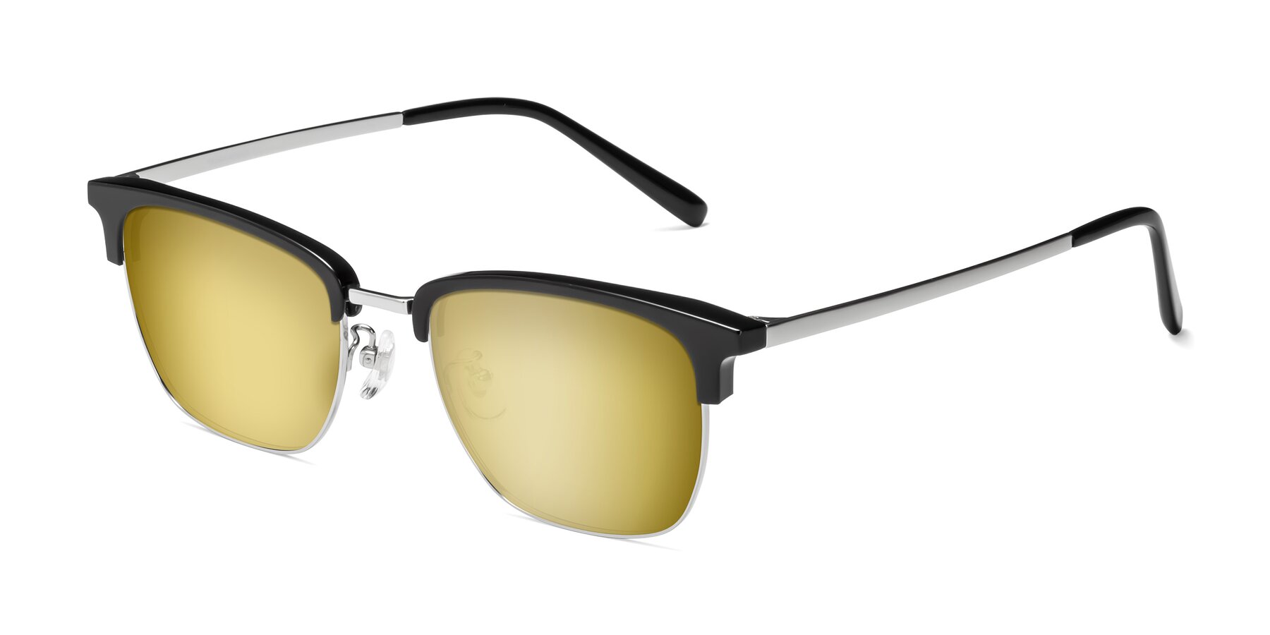 Angle of Milpa in Black-Silver with Gold Mirrored Lenses