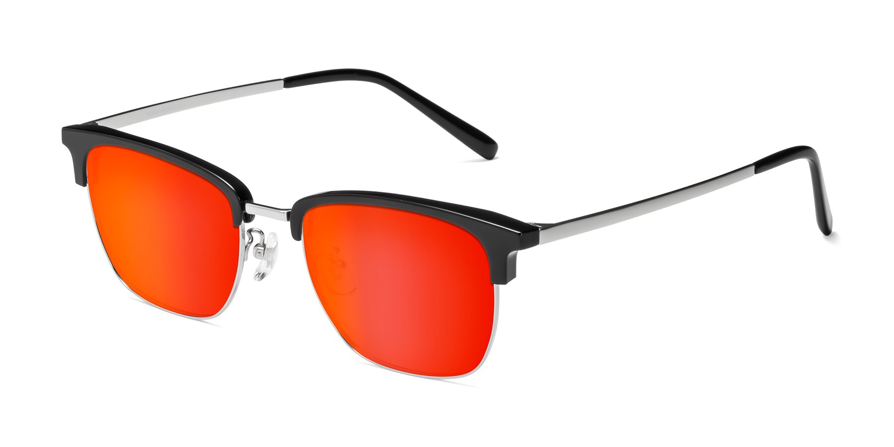 Angle of Milpa in Black-Silver with Red Gold Mirrored Lenses