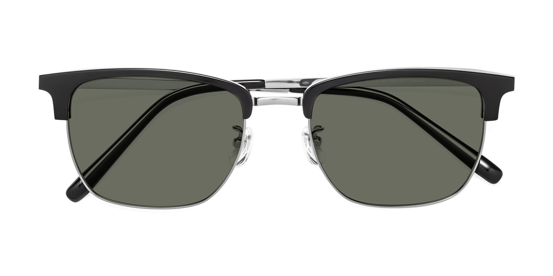 Folded Front of Milpa in Black-Silver with Gray Polarized Lenses
