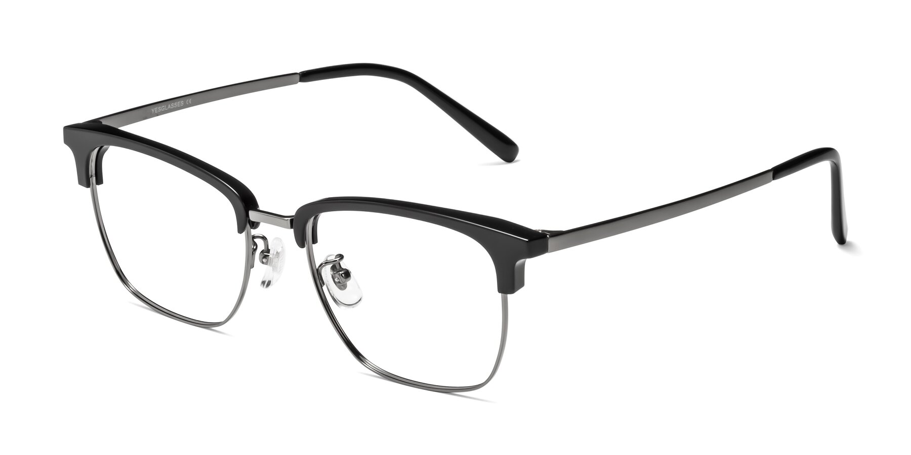 Angle of Milpa in Black-Gunmetal with Clear Eyeglass Lenses