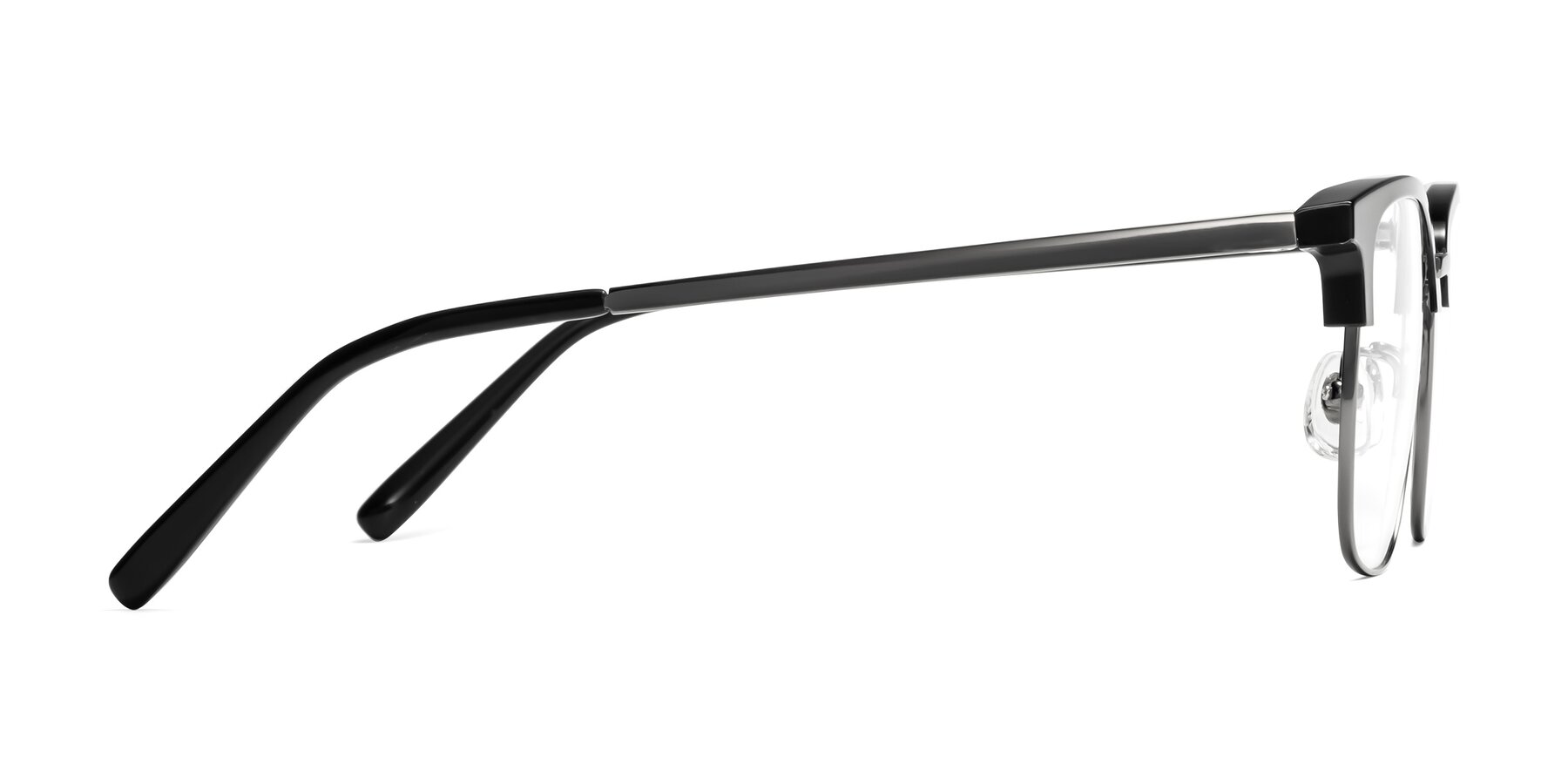 Side of Milpa in Black-Gunmetal with Clear Eyeglass Lenses