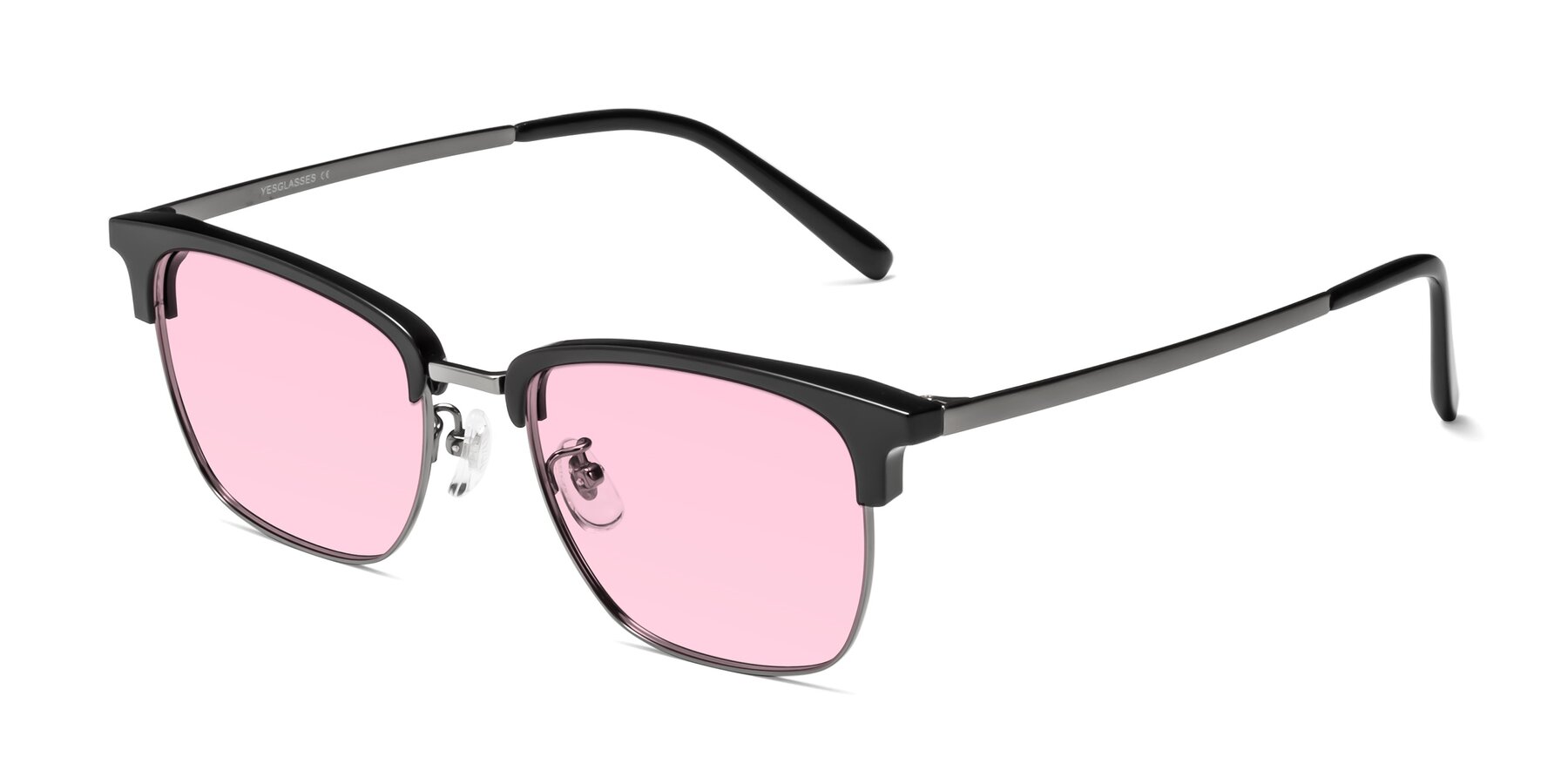 Angle of Milpa in Black-Gunmetal with Light Pink Tinted Lenses