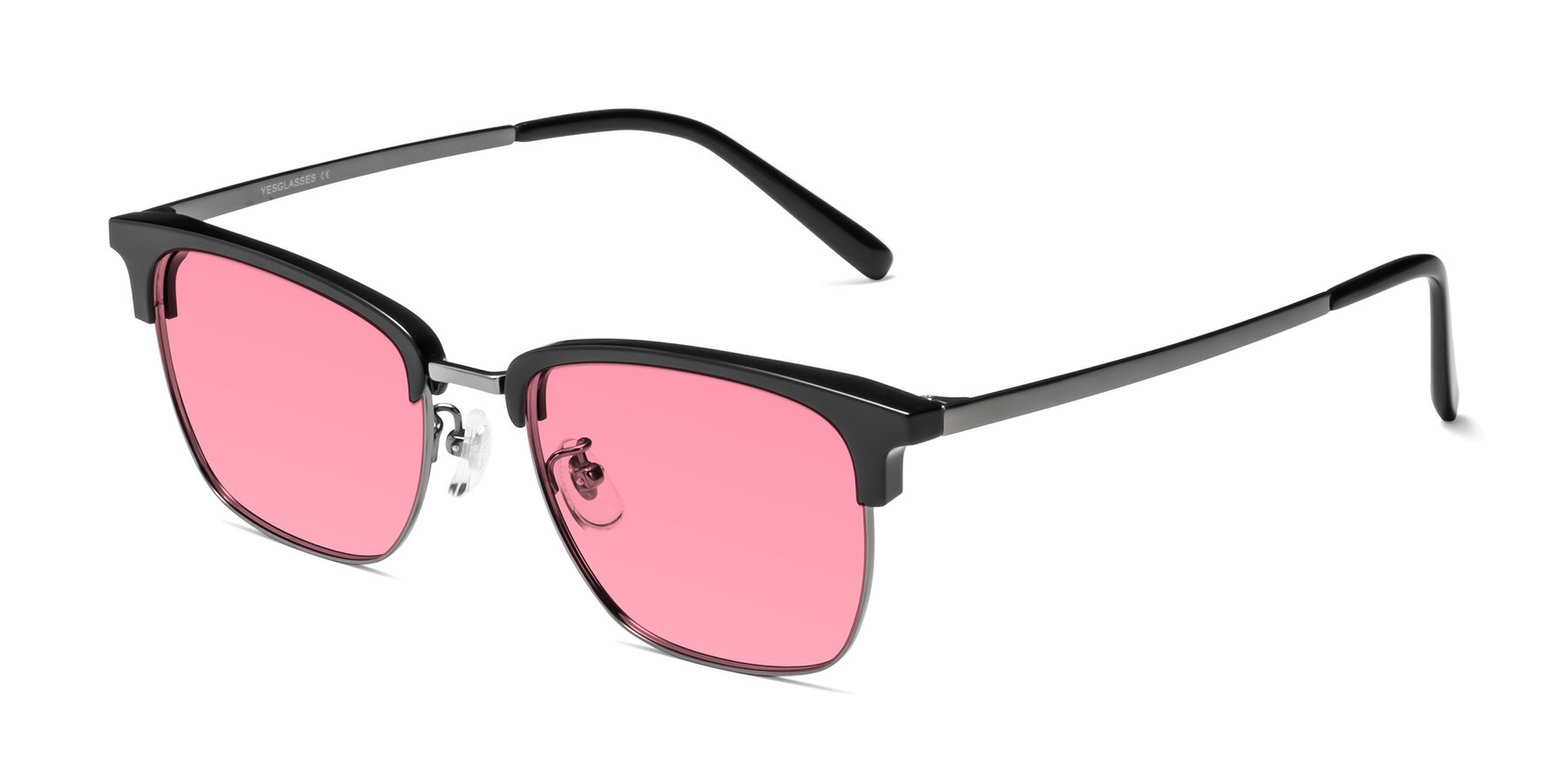 Angle of Milpa in Black-Gunmetal with Pink Tinted Lenses