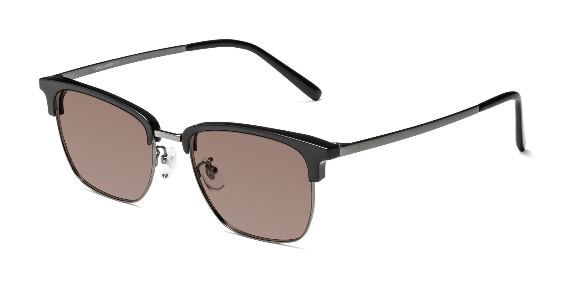 Angle of Milpa in Black-Gunmetal with Medium Brown Tinted Lenses