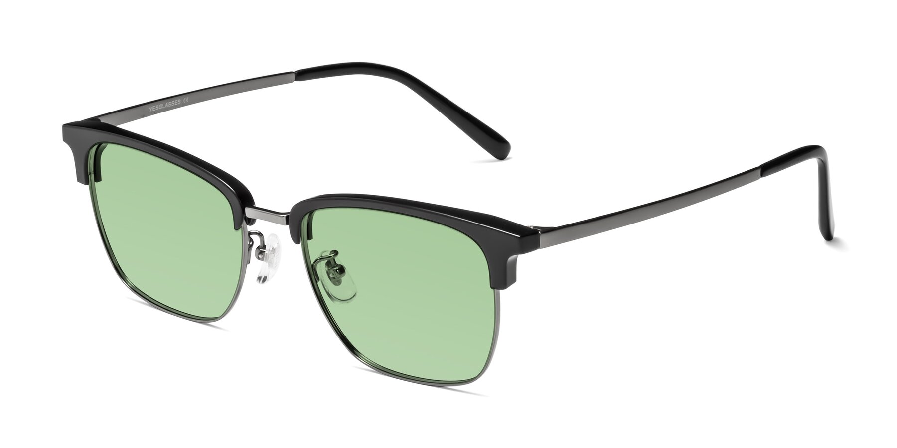 Angle of Milpa in Black-Gunmetal with Medium Green Tinted Lenses