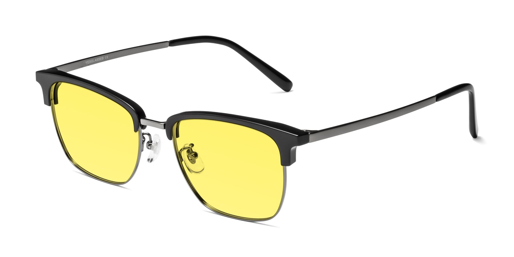 Angle of Milpa in Black-Gunmetal with Medium Yellow Tinted Lenses