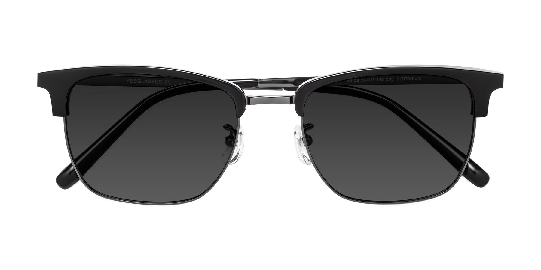 Folded Front of Milpa in Black-Gunmetal with Gray Tinted Lenses