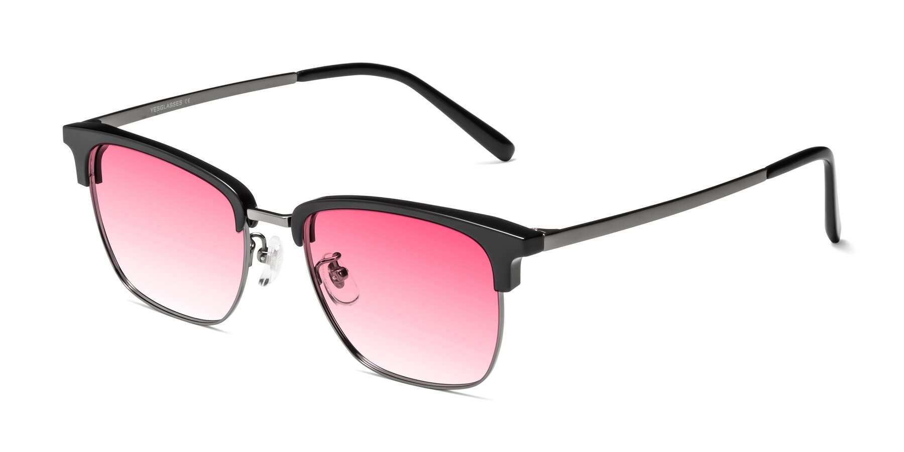 Angle of Milpa in Black-Gunmetal with Pink Gradient Lenses
